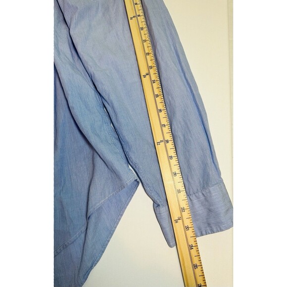 Ralph Lauren Yarmouth Blue Striped Long Sleeve Button Up Shirt Men's 17-34 - Picture 12 of 14